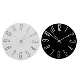 Embossed Silver No. Clock 30cm (CL3079)