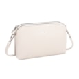 David Jones Pu Twin Zip Top Shoulder Bag White (CM6905_WHITE)