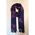 Butterfly Fashion Reversible Highland Cow Scarf Navy/fushia