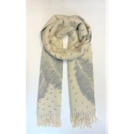 Butterfly Fashion Reversible Feather Scarf Cream