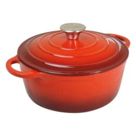 Sunnex Red Cast Iron Round Casserole 2.5ltr (CSTCA20R)