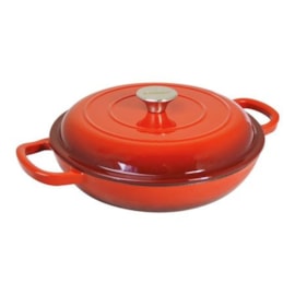 Sunnex Red Cast Iron Shallow Round Casserole 2ltr (CSTCA27R)