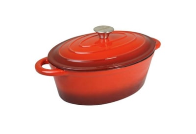 Sunnex Red Cast Iron Oval Casserole 3.5ltr (CSTOCA24R)