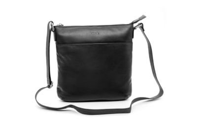 Lapella Daisy Leather Weave Crossbody Bag Black (130-1BLACK)