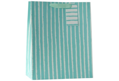 Aqua Stripe Large Gift Bag (DBV-243-L)