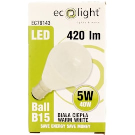 Ecolight 5w Led Frosted B15 3000k Golfball Bulb (EC79143)