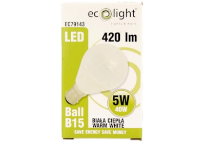 Ecolight 5w Led Frosted B15 3000k Golfball Bulb (EC79143)