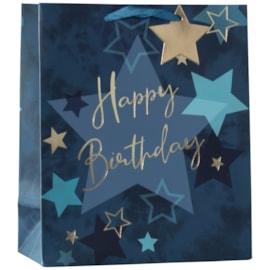 Birthday Star Blue Medium Gift Bag (ED-448-M)