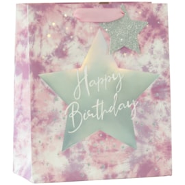 Birthday Star Pink Medium Gift Bag (ED-449-M)