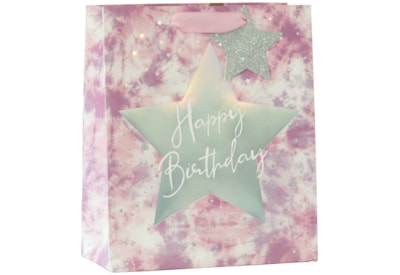 Birthday Star Pink Medium Gift Bag (ED-449-M)