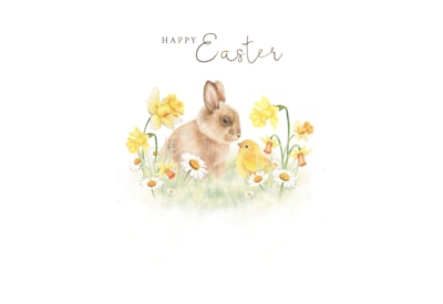 Ling Bunny & Chick Easter Card (EGHB0139)