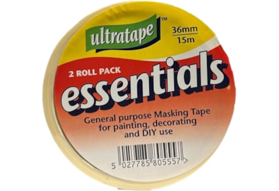 Ultratape Masking Tape 36mmx15m - 2 Pack (RT0710-3615-2)