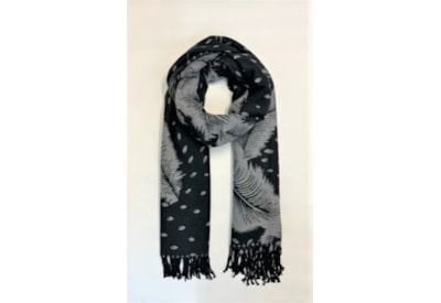 Butterfly Fashion Reversible Feather Scarf Grey