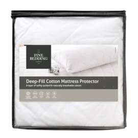 Fine Bedding Company Deep Filled Cotton Mattress Protector Double (P1PFNQCD)