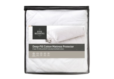 Fine Bedding Company Deep Filled Cotton Mattress Protector Double (P1PFNQCD)