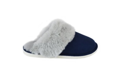 Ks Brands Ladies Super Fluffy Mules Navy (FT2320)