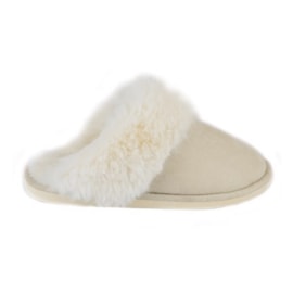 Ks Brands Ladies Super Fluffy Mules Natural (FT2322)