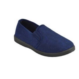 Ks Brands Mens Full Back Herringbone Slipper Blue (FT2405)