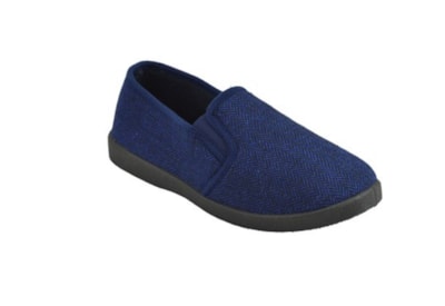 Ks Brands Mens Full Back Herringbone Slipper Blue (FT2405)