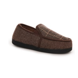 Ks Brands Mens Checked Full Slipper Brown (FT2529)