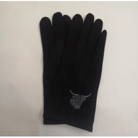 Butterfly Fashion Highland Cow Gloves Black