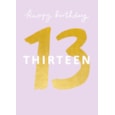 Ling Design Happy 13th Female Birthday Card (GHB411)