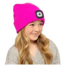 rjm Kids Hot Pink Led Hat 6-9 & 10-13 Years (GL1061)