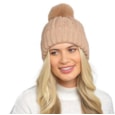 Ladies Chunky Cable Knit Hat w Pom Pom (GL1157)