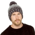 Mens Twist Yarn Cable Knit Hat w Pom Pom (GL1160)