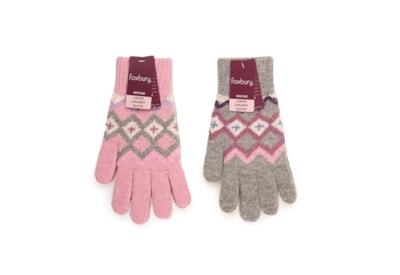 rjm Ladies Fairisle Wool Mix Gloves (GL1163)