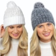 Ladies Twist Yarn Chenille Hat w Pom Pom (GL1166)