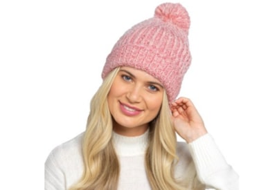 Ladies Mohair Cable Hat w Pom Pom (GL1171)