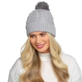 Ladies Cable Hat w Pom Poms (GL1180)