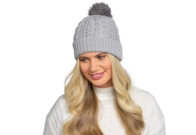 Ladies Cable Hat w Pom Poms (GL1180)