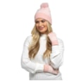 Ladies Fairisle Knitted Hat & Glove Set w Pom Pom (GL1188)