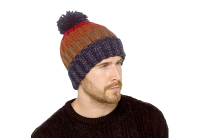 Mens Cable Beanie Hat w Pom Pom (GL1190)