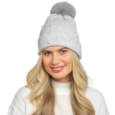 Ladies Ribbed Hat w Pearl/sequin & Pom Pom (GL1194)