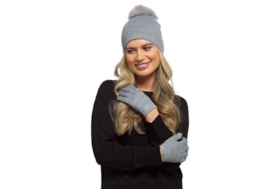 Ladies Hat w Pom Pom & Glove Set (GL1207)