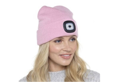 rjm Ladies Baby Pink Led Beanie Hat (GL597)