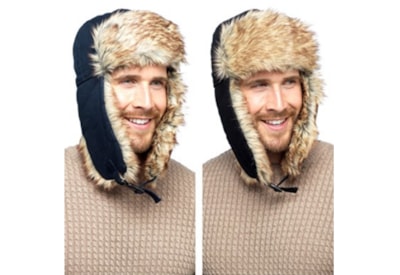 Mens Woven Trapper Hat With Fur (GL643)