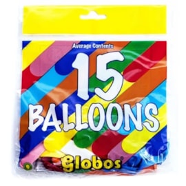 Globos Balloons Asst Colours 15s (GLO15)