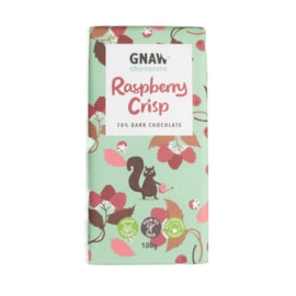 Gnaw 70% Dark Chocolate Raspberry Crisp Bar 100g (GN004)