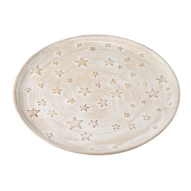 Heaven Sends Wooden Cream Star Plate (HHH721)