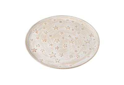 Heaven Sends Wooden Cream Star Plate (HHH721)