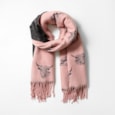 Butterfly Fashion Reversible Highland Cow Scarf Black/pink