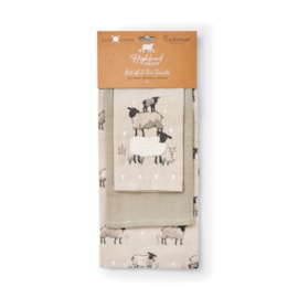 Cooksmart Highland Sheep Tea Towels 3pk (TT2600)