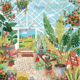 Ling Relaxing In The Greenhouse Birthday Card (II1374)