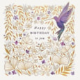 Ling Lilac Hummingbird Birthday Card (IJ0207)