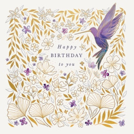 Ling Lilac Hummingbird Birthday Card (IJ0207)