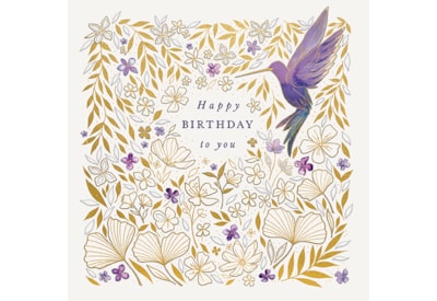 Ling Lilac Hummingbird Birthday Card (IJ0207)